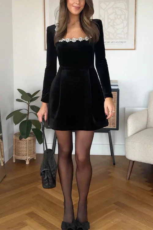 Yassy | Samt Elegantes Kleid - Image 7