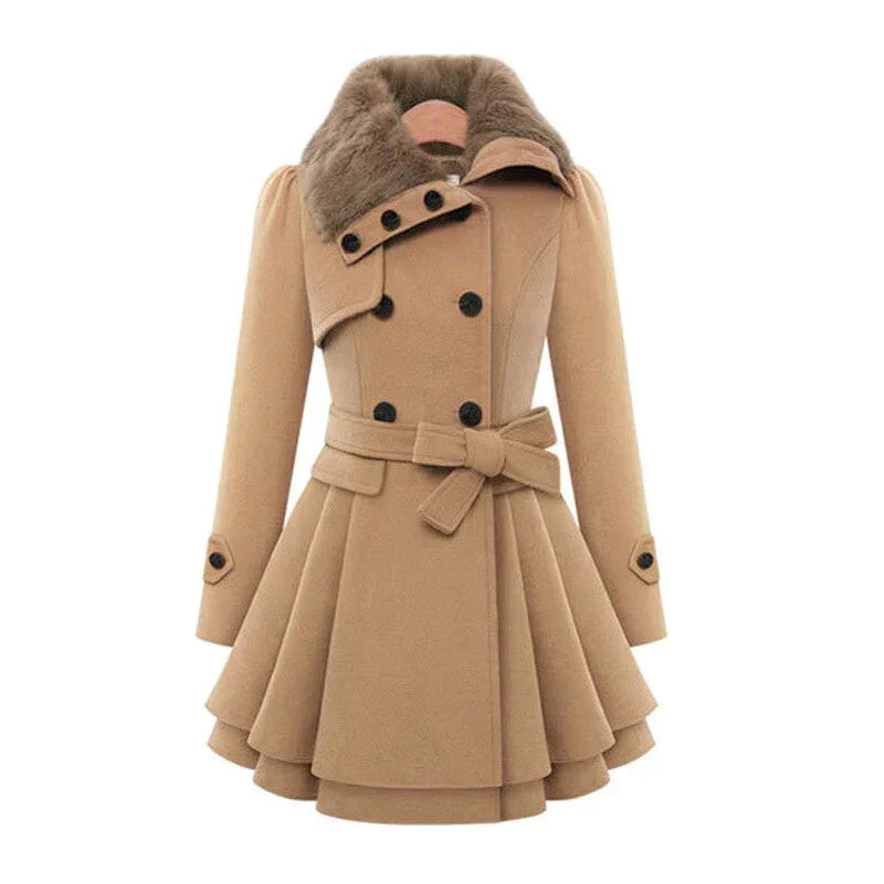 Yena | Schicker Trenchcoat mit veganem Pelz - Image 2