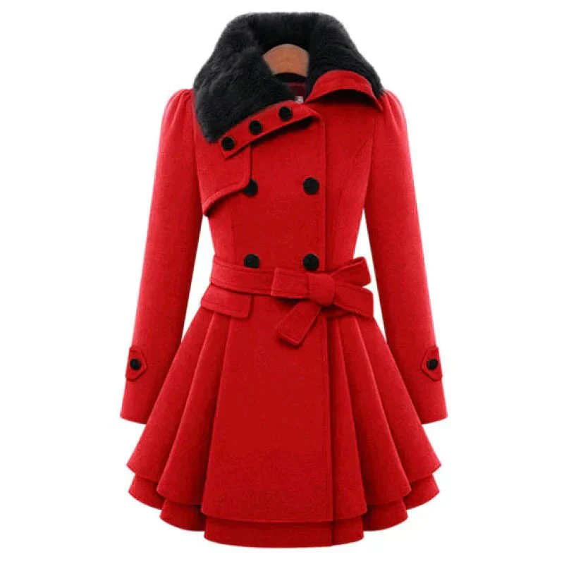 Yena | Schicker Trenchcoat mit veganem Pelz - Image 3